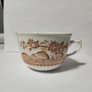 1913 FURNIVALS QUAIL BROWN ENGLAND SAUCER CUP