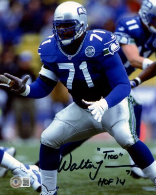 WALTER JONES SIGNED AUTOGRAPHED 8x10 PHOTO + HOF 14 SEATTLE SEAHAWKS BECKETT BAS - Image 1 of 2