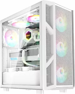 CV103 ATX Mid-Tower PC Case, Pre-Installed 4 X 120Mm RGB Fans, RGB Color Lightin - Picture 1 of 7