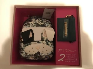 BETSEY JOHNSON Holiday Gift Set FRENCH BULLDOG MINI BACKPACK & CARD CASE NWT - Picture 1 of 6