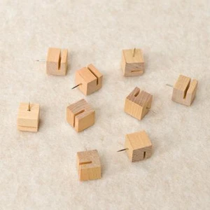 10Pcs Wooden Snap Button Pin With Slot For Cork Board Photo Display * - Afbeelding 1 van 8