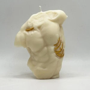 Bougie torse masculin | art corporel masculin | décoration squelette | décoration maison | cadeau pour lui - Photo 1 sur 8