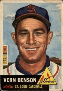 1953 Topps #205 Vern Benson RC - GOOD