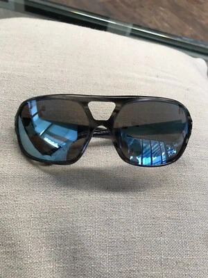 Gafas de sol de colección Debs Italia hechas a mano de gran tamaño gris con caparazón de tortuga ~ azul reflectante Foto 1 de 4