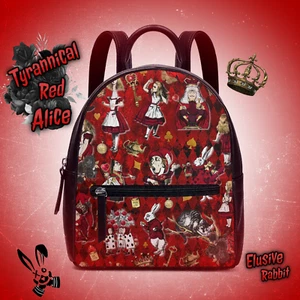 Tyrannical Red Alice In Wonderland Backpack Black Bag Handbag Shoulder Straps  - Picture 1 of 9