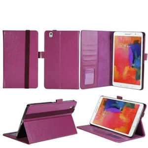For SAMSUNG GALAXY TAB Pro 8.4" Purple Leather Folio Case with Credit Card Slots - Picture 1 of 7