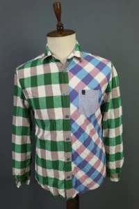 Desigual Regualr Fit Multicolor Check Long Sleeve Button Down Shirt Size L - Picture 1 of 20