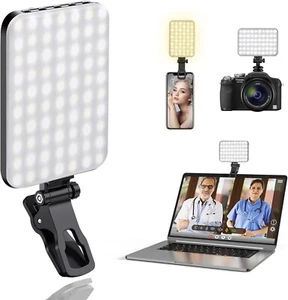 60 LED 2200mAh Rechargeable Cell Phone Fill Light 7 Modes, 10-Level Brightness - Picture 1 of 6