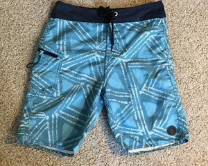 VOLCOM Men Size 27/14 Swim Trunks Board Shorts Swim trunks. Blue Green Black - Picture 1 of 5