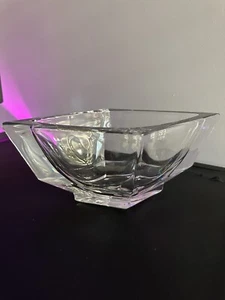Sevres Crystal Bowl Contemporary Diamond Shaped Footed Crystal 11.5" - Picture 1 of 3