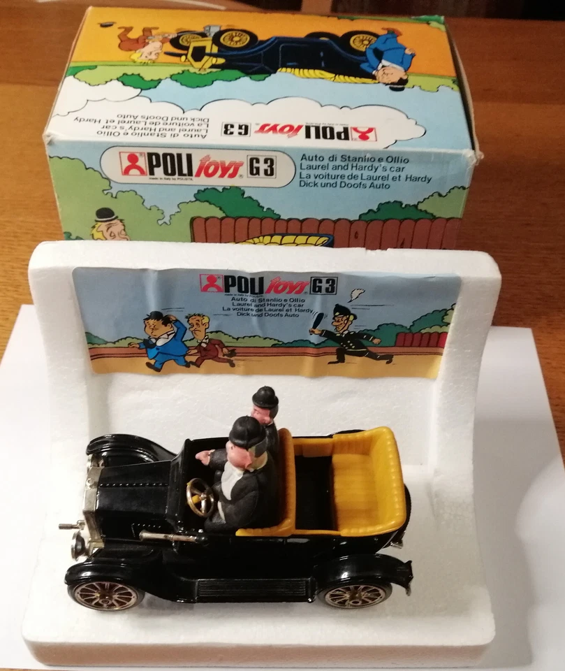 POLITOYS Serie G art.3 1a serie 1970 Auto STANLIO E OLLIO con scatola originale. - Immagine 1 di 4
