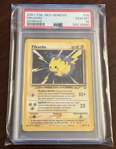 2001 POP 4 PSA 10 PIKACHU GERMAN NEO GENESIS 70/111 POKEMON GEM MINT! - Picture 1 of 4