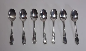 Antico Set 7 Cucchiai Piccoli Argento 800 Stile Classico cm 10 Cucchiaini - Foto 1 di 16
