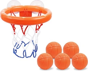 Bath Basketball Hoop & Balls Set - 5 Balls Included, Bathtub Basketball - Picture 1 of 5