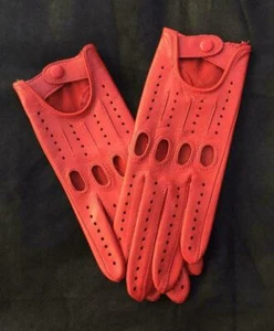 Damen handgefertigte italienische Nappaleder Lammfellhandschuhe rot - Bild 1 von 3