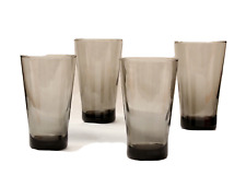 Gray Glass Flat Bottom Iced Tea Tumblers Glass 15 Ounce Set of 4 New With Tags