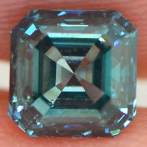 Asscher Shape Diamond Fancy Blue Color Loose Natural Enhanced 1.01 Carat VS2 - Picture 1 of 8