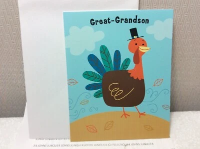 TARJETA DE FELICITACIÓN DE ACCIÓN DE GRACIAS BISNIETO HALLMARK NUEVA CON SOBRE "MUCHO FELIZ" Foto 1 de 2