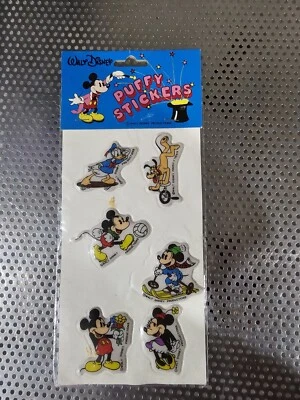 Pegatinas hinchadas vintage de Mickey Mouse Walt Disney años 80 Goofy Pluto nuevas de stock Foto 1 de 2
