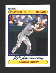 1990 Fleer Error (10 .390 Seasons) #621 GEORGE BRETT Raw - Kansas City Royals