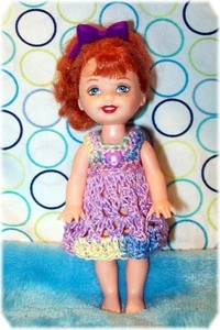 1 Handmade Crochet Doll Dress that Fit 4 Inch KELLY / NO DOLL OR SHOES - Picture 1 of 11