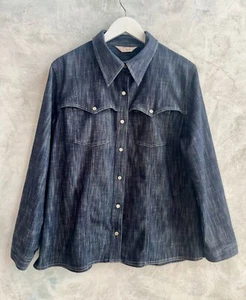 ELVI Blue Denim Western Style Relaxed Shirt Blouse 20 - Picture 1 of 6