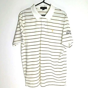 U.S. Polo Assn. Golf Polo Shirt White striped Size L 100% Polyester VGC. - Picture 1 of 6