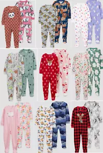 2 Pack Carter's Just One You Toddler Boys' Girls fleece Footed Pajamas - Picture 1 of 13