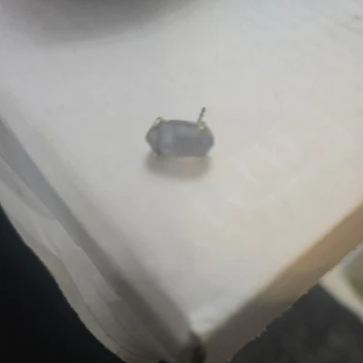 KENDRA SCOTT Signed KS White Stone Rose-Gold Tone Stud Earrings 9/16” single  - Image 1 of 4