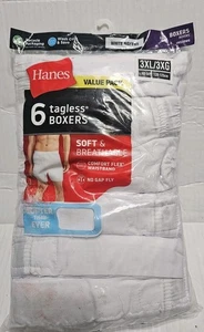 Confezione 6 Boxer HANES Uomo 3XL Senza Etichetta Tessuto Bianco Morbidi Traspiranti No Gap Fly NUOVI - Foto 1 di 8