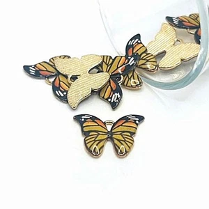Charm Farfalla Monarca Smaltato Giallo, 16x22mm - Venditore USA - Foto 1 di 4