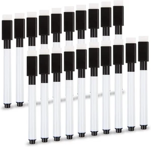 20 Stück schwarze magnetische trocken abwischbare Marker, kleine abwischbare Marker fein schwarz - Bild 1 von 7