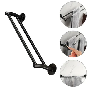 Double Bar Towel Rack Restroom Holder Kitchen Hand Bathroom Racks Stands - Picture 1 of 12
