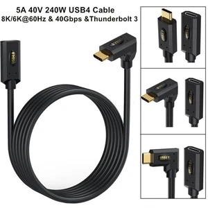 Type-C Male To Female USB4 Fast Data Extension Cable Thunderbolt 3 240W 5A 40V - Picture 1 of 8