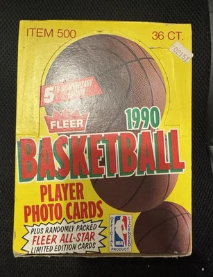 1990-91 Fleer Basketball Card Wax Pack Box NBA Michael Jordan??? 36 Packs!!! - Image 1 of 2