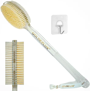 GOLDEZLUX® Firm Body Brush Dual-Sided Shower Brush Back Scrubber - Premium Mediu - Picture 1 of 12