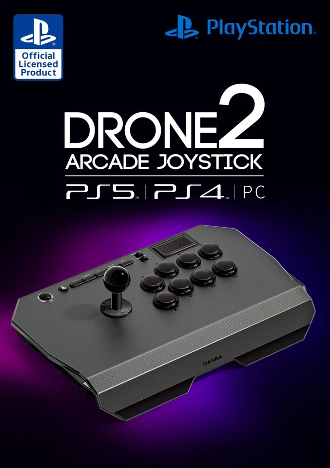 Qanba Drone 2 Arcade Joystick PS5 PS4 PC Sony Officially Licensed Product - Image 1 of 4