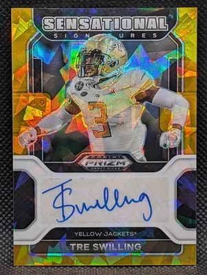2023 Prizm Draft Picks Tre Swilling Sensational Signatures Gold Ice - Image 1 of 2