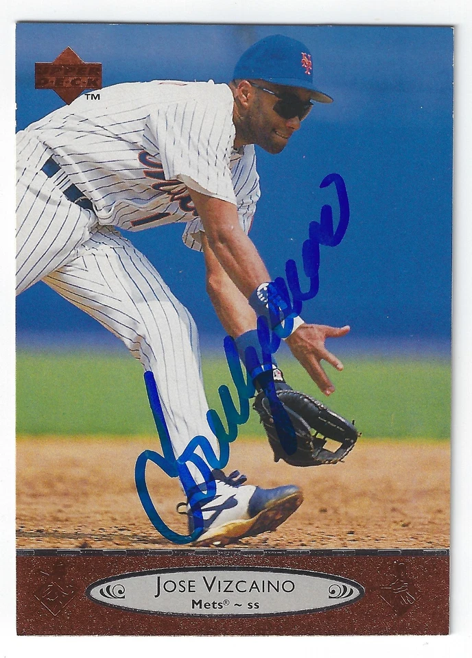 TARJETA FIRMADA POR JOSE VIZCAÍNO METS DE NUEVA YORK GIGANTES DODGERS YANKEES CARDENALES CUBROS Foto 1 de 1