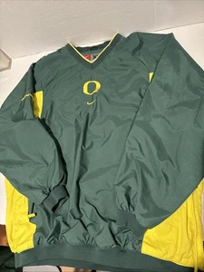 Oregon Ducks Pullover Windbreaker XL Nike Team Center Swoosh V-Neck Jacket VTG - Picture 1 of 5