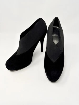 Botines Stuart Weitzman Gran Cuello Cuero Gamuza Negro - Talla 7 Foto 1 de 4