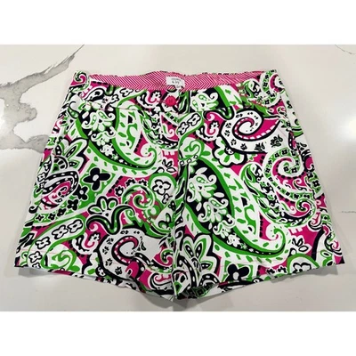 Pantalones Cortos Crown Ivy Para Mujer Estampado Paisley Rosa Verde Negro Blanco Talla 8 Foto 1 de 4