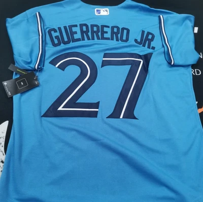 Vladimir Guerrero Jr. #27 TOR Light Blue Cool Base Sewn Stitched Jersey. - Image 1 of 4