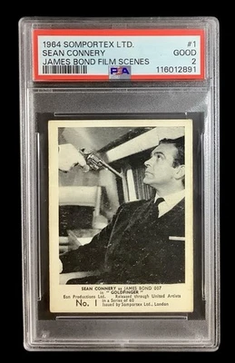 1964 somportex ltd. #1 james bond 007 rc; sean connery SP true rookie PSA 2 - Image 1 of 2