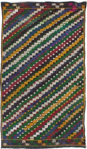 Traditional Vintage Hand Woven Carpet 4'8" x 8'5" Wool Kilim Area Rug - Picture 1 of 2