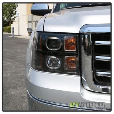 Exclusivo 07-13 GMC Sierra 1500/2500/3500 HD SMD LED Halo Faros Lámparas-Negro Foto 1 de 4