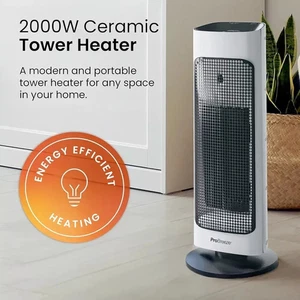 π₯ Ventilatore Riscaldatore Spazio Torre Ceramica Pro Breeze 2000W + Telecomando | Riscaldamento Veloce, Sicuro - Foto 1 di 8