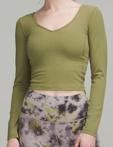 Lululemon Align langärmliges kurzärmliges Damen-Shirt Größe 4 bronzegrün Activewear  - Bild 1 von 8