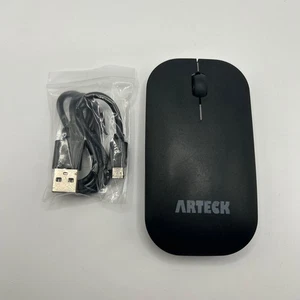Arteck MR158 Bluetooth Wireless Mouse – Rechargeable Slim Black w/ Cable - Picture 1 of 3