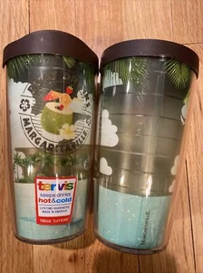 Tervis Lot 2 NWT Boats Drinks Margaritaville Tumbler 16 oz Travel Cup Lid - Picture 1 of 5
